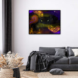 Art Print "Le bien et le mal" Panthère Noir, jaune, mauve Style 1 (20''x16'')