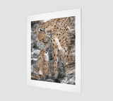 Art Print "Attachement" Guépard et son bébé Style 1 (11''x14'')