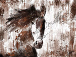 Peinture numérique d'un cheval "Courage"